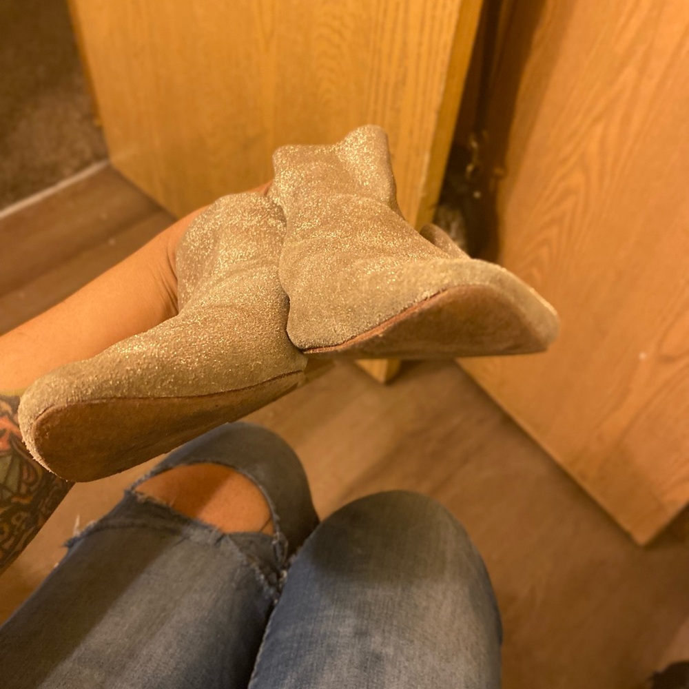 Free People Gold Loafers